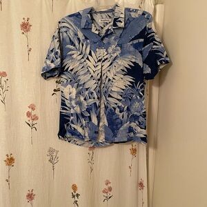 Tommy Bahama Blue and White Floral Shirt